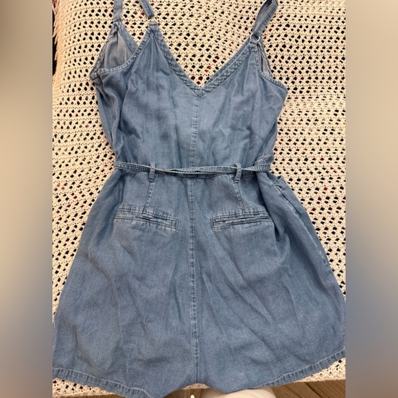 PAIGE Dresses & Skirts - Paige Bettina Wrap Front Chambray Romper with tie waist L